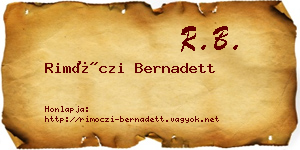 Rimóczi Bernadett névjegykártya