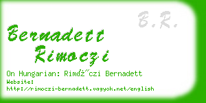 bernadett rimoczi business card